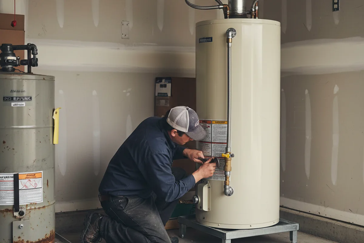 Water heater and shutoff valve replacement in Candler